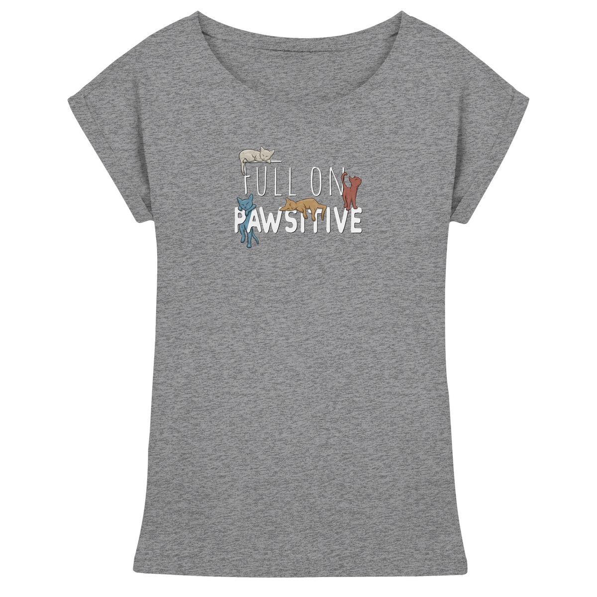 Full On Pawsitive! Gechillte Katzen - Womens Extended Shoulder T-Shirt