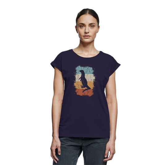 Retro Otter Fischotter Silhouette - Womens Extended Shoulder T-Shirt