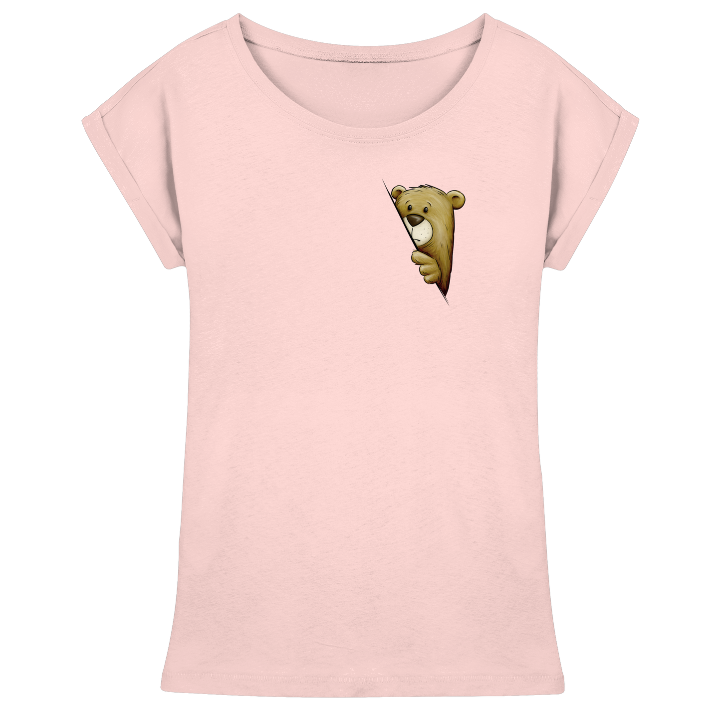 Funky Bär Illustration - Womens Extended Shoulder T-Shirt