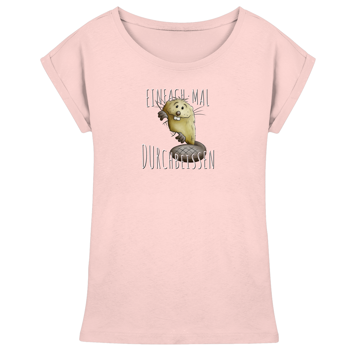 Einfach mal Durchbeissen Biber - Womens Extended Shoulder T-Shirt