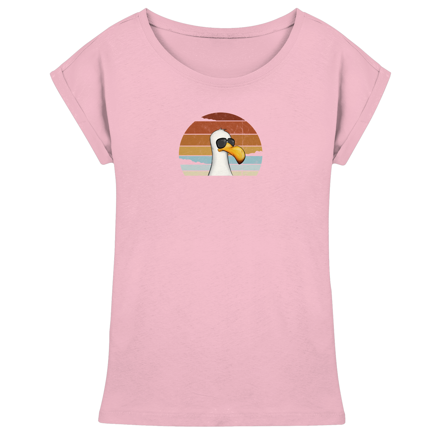 Cool lässige Retro Möwe - Womens Extended Shoulder T-Shirt