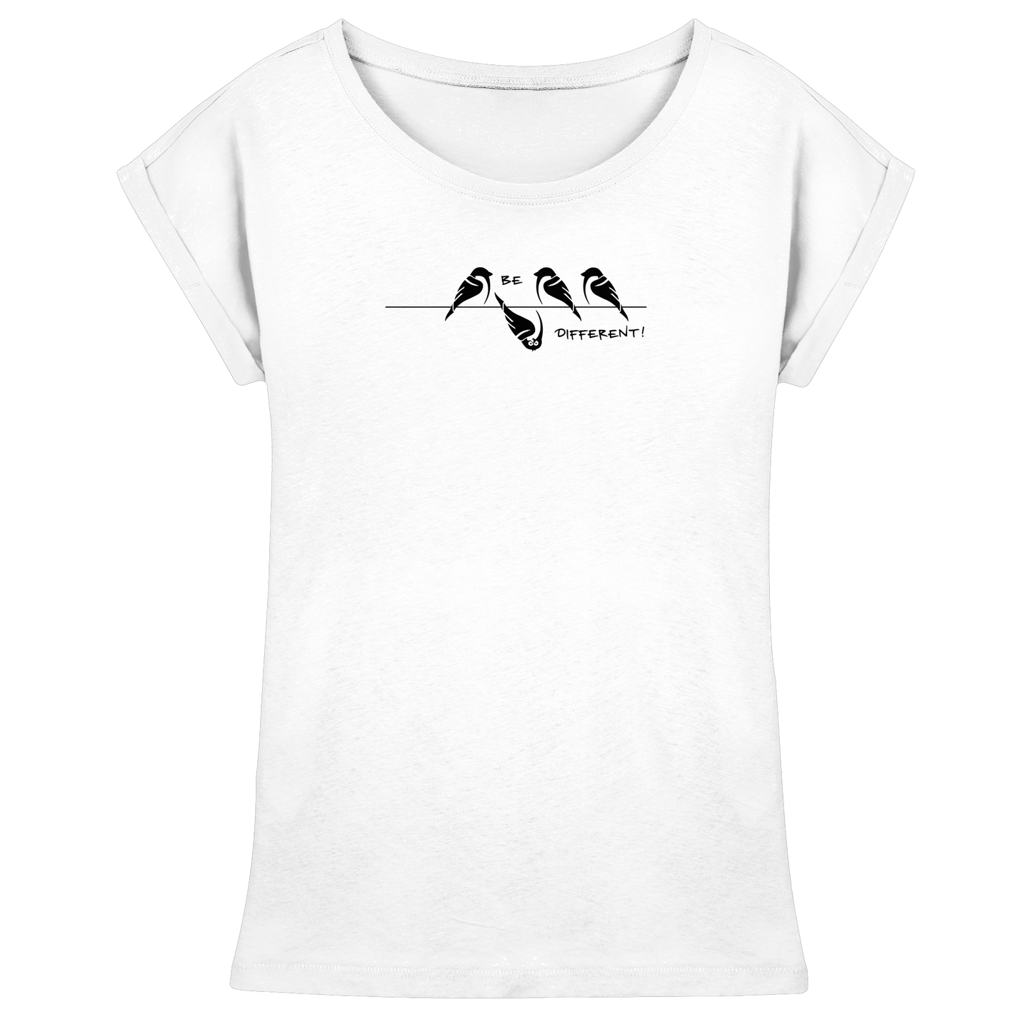 Sei anders, kleiner Spatz - Womens Extended Shoulder T-Shirt