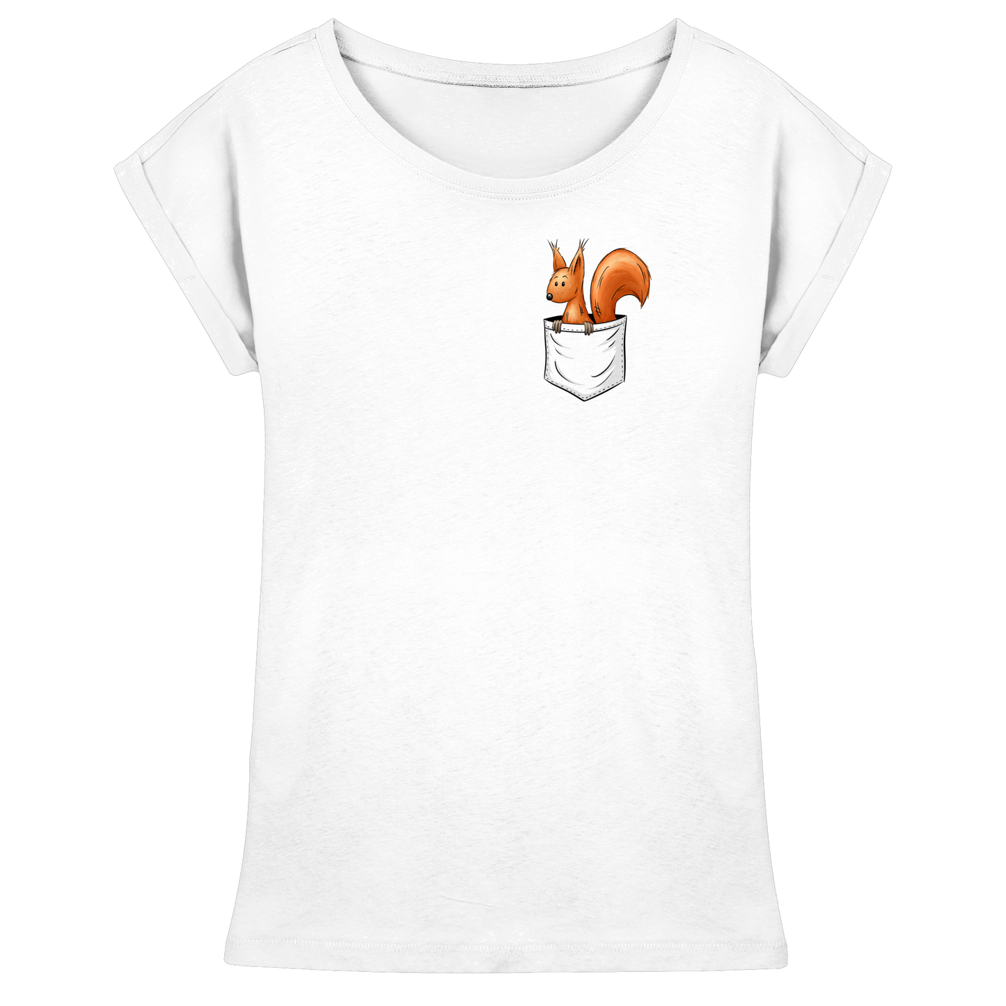 Lässiges Eichhörnchen In Tasche - Womens Extended Shoulder T-Shirt