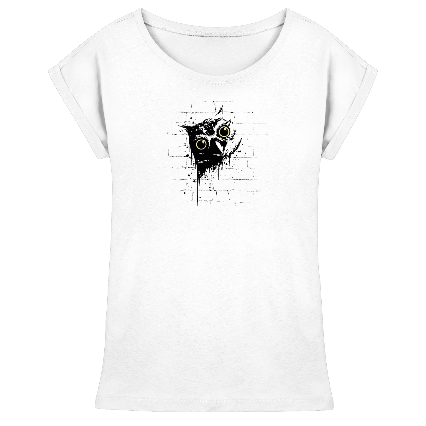 Lässige Street Art Eule - Womens Extended Shoulder T-Shirt