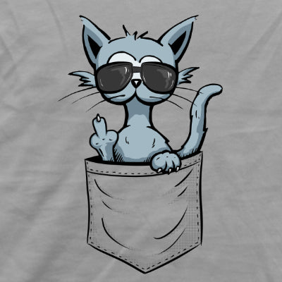 Mittelfinger Katze in der Tasche