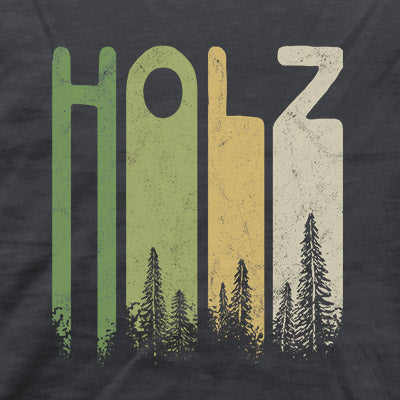Holz Retro Wald Schriftzug