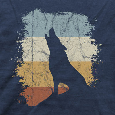 Retro Style lässig heulender Wolf