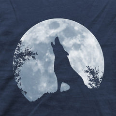 Heulender Wolf Silhouette vor Vollmond