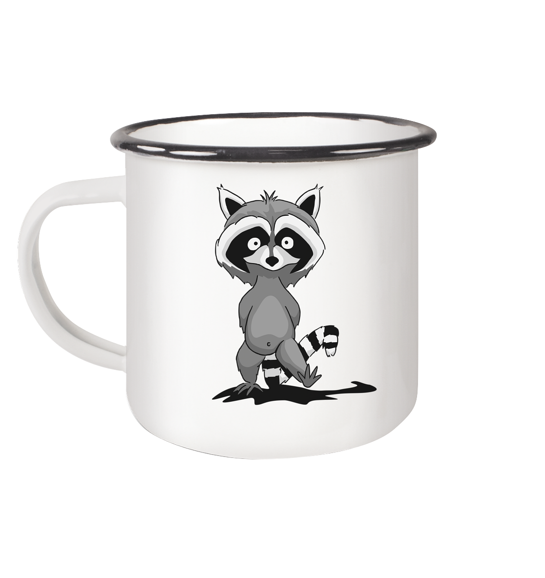 Frecher kleiner Waschbär - Emaille Tasse (Black)