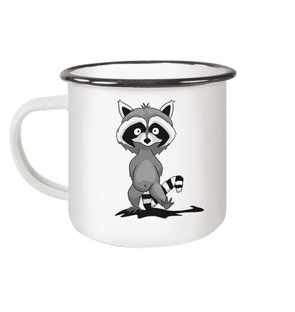 Frecher kleiner Waschbär - Emaille Tasse (Black)