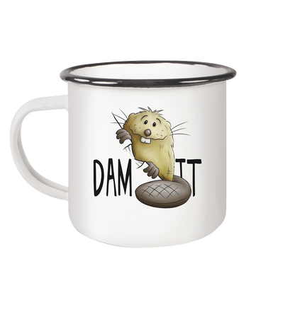 Dam It Verdammt Lustiger Biber - Emaille Tasse (Black)