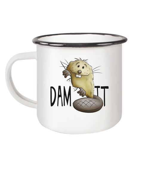 Dam It Verdammt Lustiger Biber - Emaille Tasse (Black)