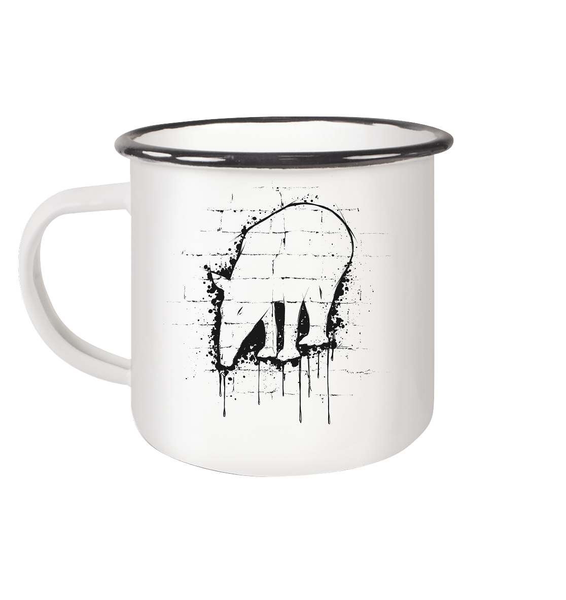 Urban Street Art Tapir - Emaille Tasse (Black)