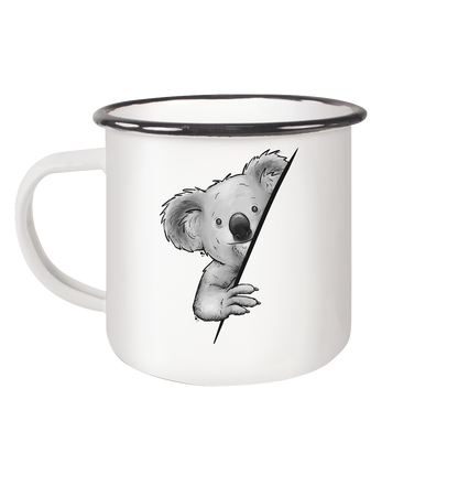 Koala Bär Illustration - Emaille Tasse (Black)