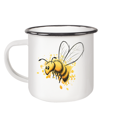 Lässige kleine Honig-Biene - Emaille Tasse (Black)