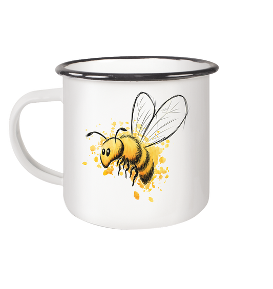 Lässige kleine Honig-Biene - Emaille Tasse (Black)