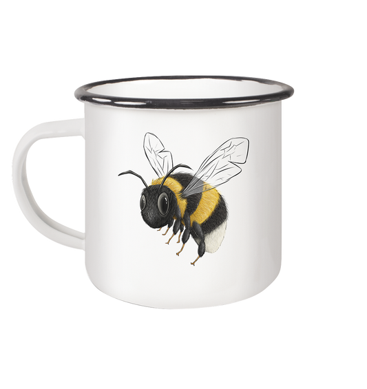 Kleine brummige Hummel - Emaille Tasse (Black)