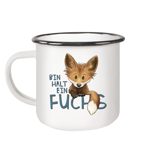 Bin halt ein Fuchs - Emaille Tasse (Black)