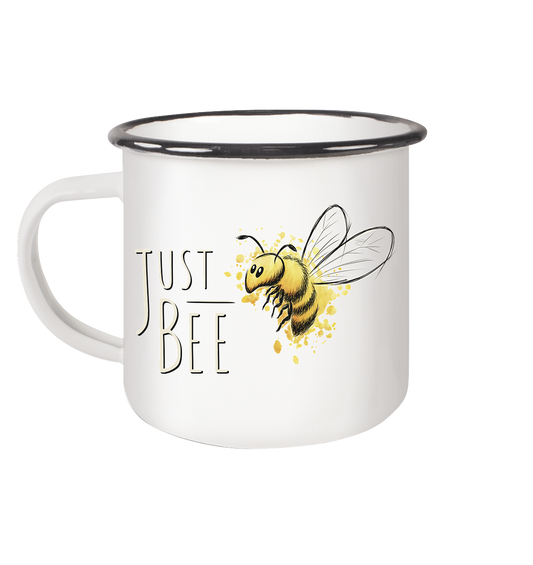 Just Bee, kleine Honig-Biene - Emaille Tasse (Black)