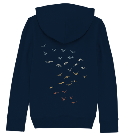 Retro Vogel Schwarm - Kids Organic Hoodie