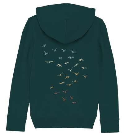 Retro Vogel Schwarm - Kids Organic Hoodie