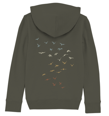 Retro Vogel Schwarm - Kids Organic Hoodie