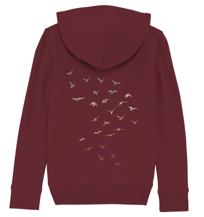 Retro Vogel Schwarm - Kids Organic Hoodie