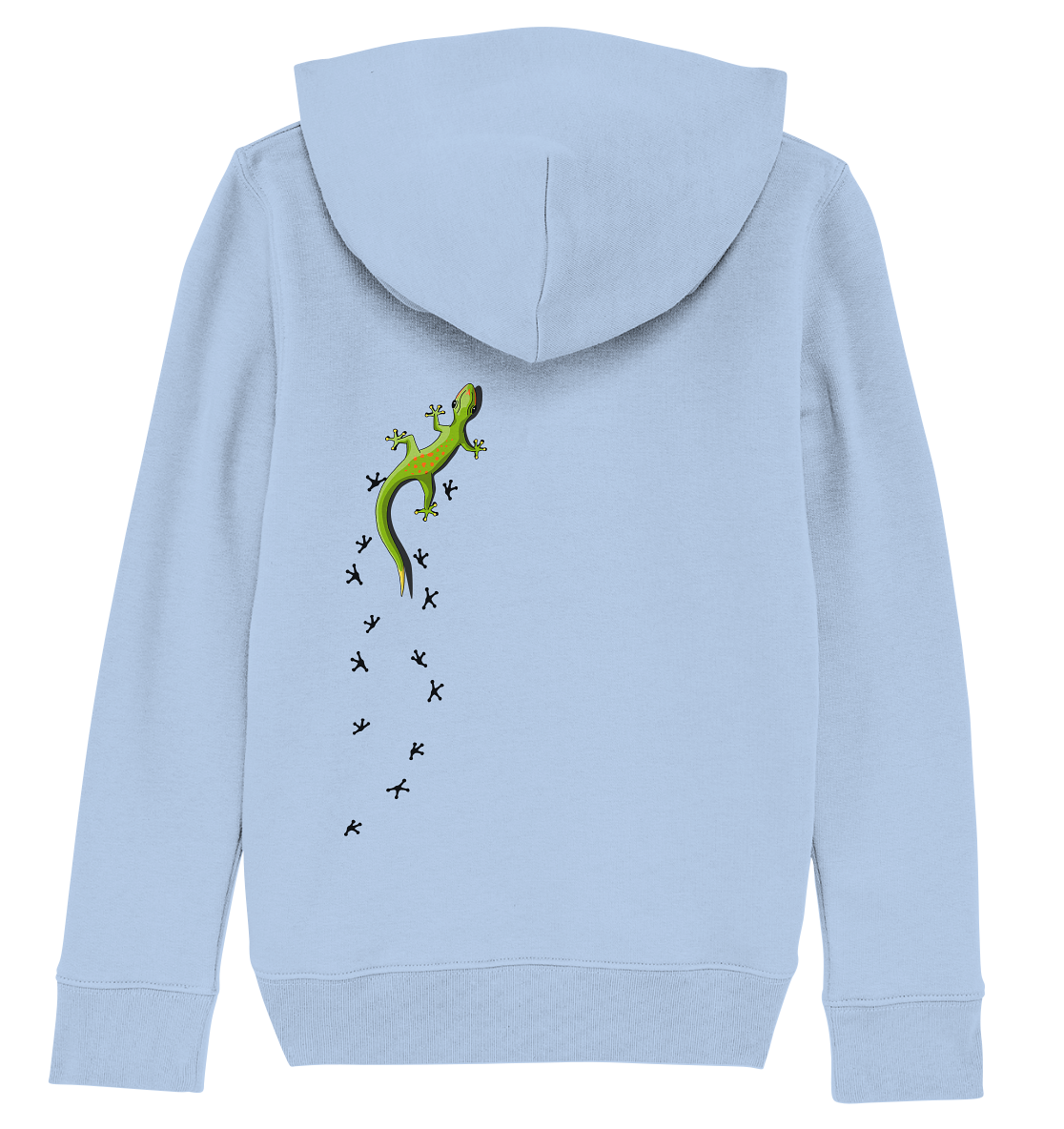 Kletternder Gecko mit Spuren - Kids Organic Hoodie