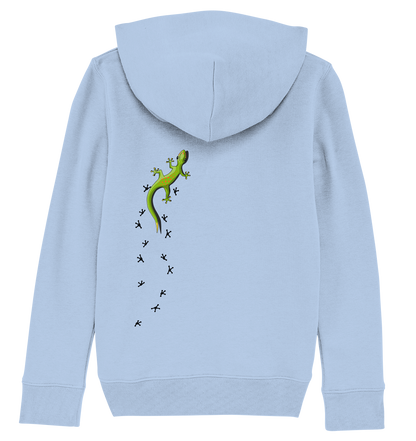 Kletternder Gecko mit Spuren - Kids Organic Hoodie