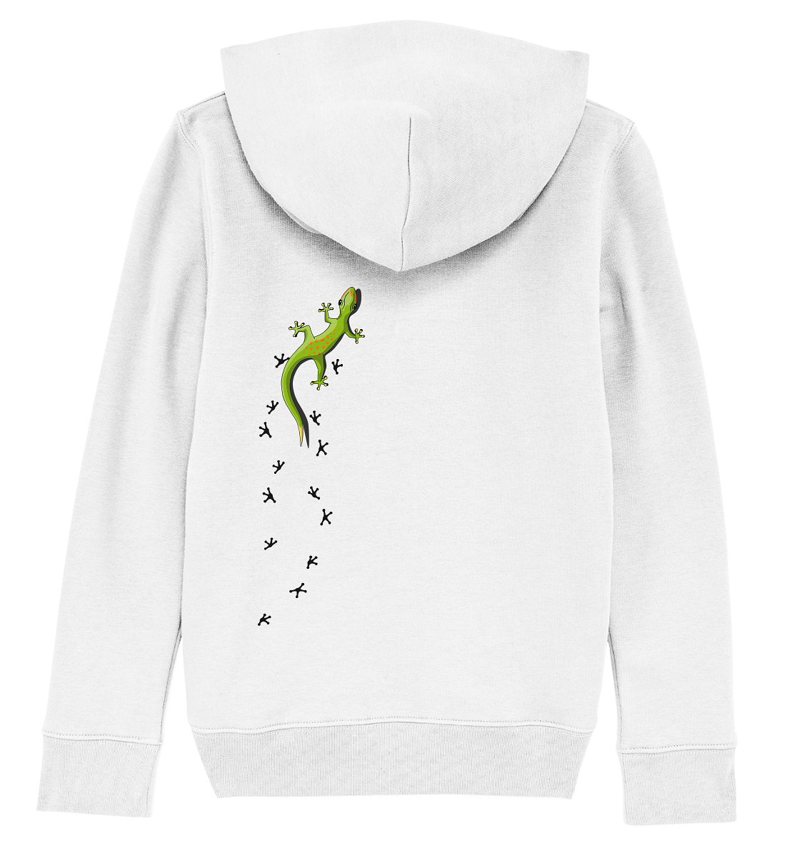 Kletternder Gecko mit Spuren - Kids Organic Hoodie