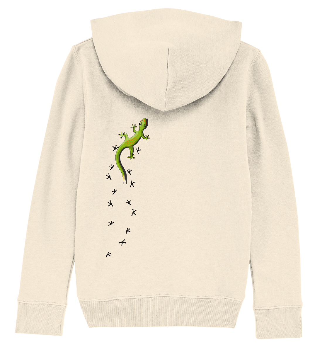 Kletternder Gecko mit Spuren - Kids Organic Hoodie