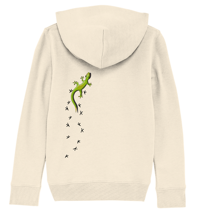 Kletternder Gecko mit Spuren - Kids Organic Hoodie