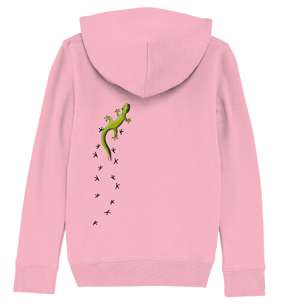 Kletternder Gecko mit Spuren - Kids Organic Hoodie