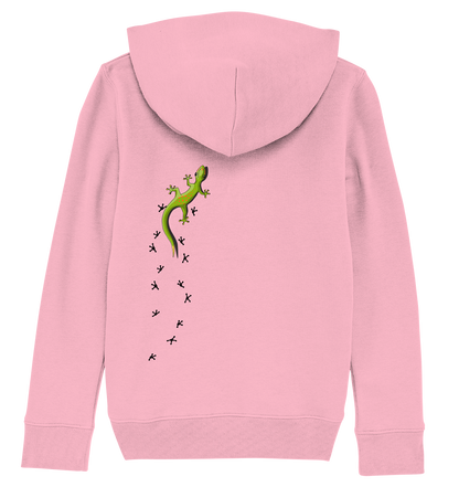 Kletternder Gecko mit Spuren - Kids Organic Hoodie