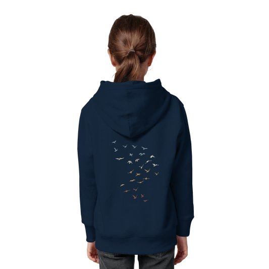Retro Vogel Schwarm - Kids Organic Hoodie