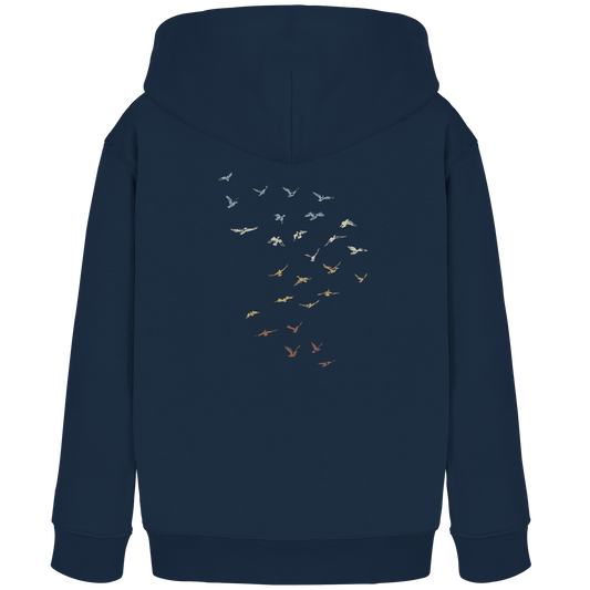 Retro Vogel Schwarm - Kids Organic Hoodie