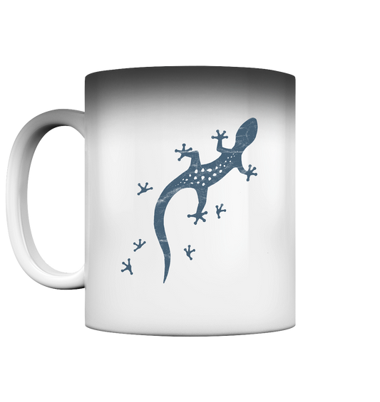 Gecko Eidechse Silhouette dunkel - Magic Mug
