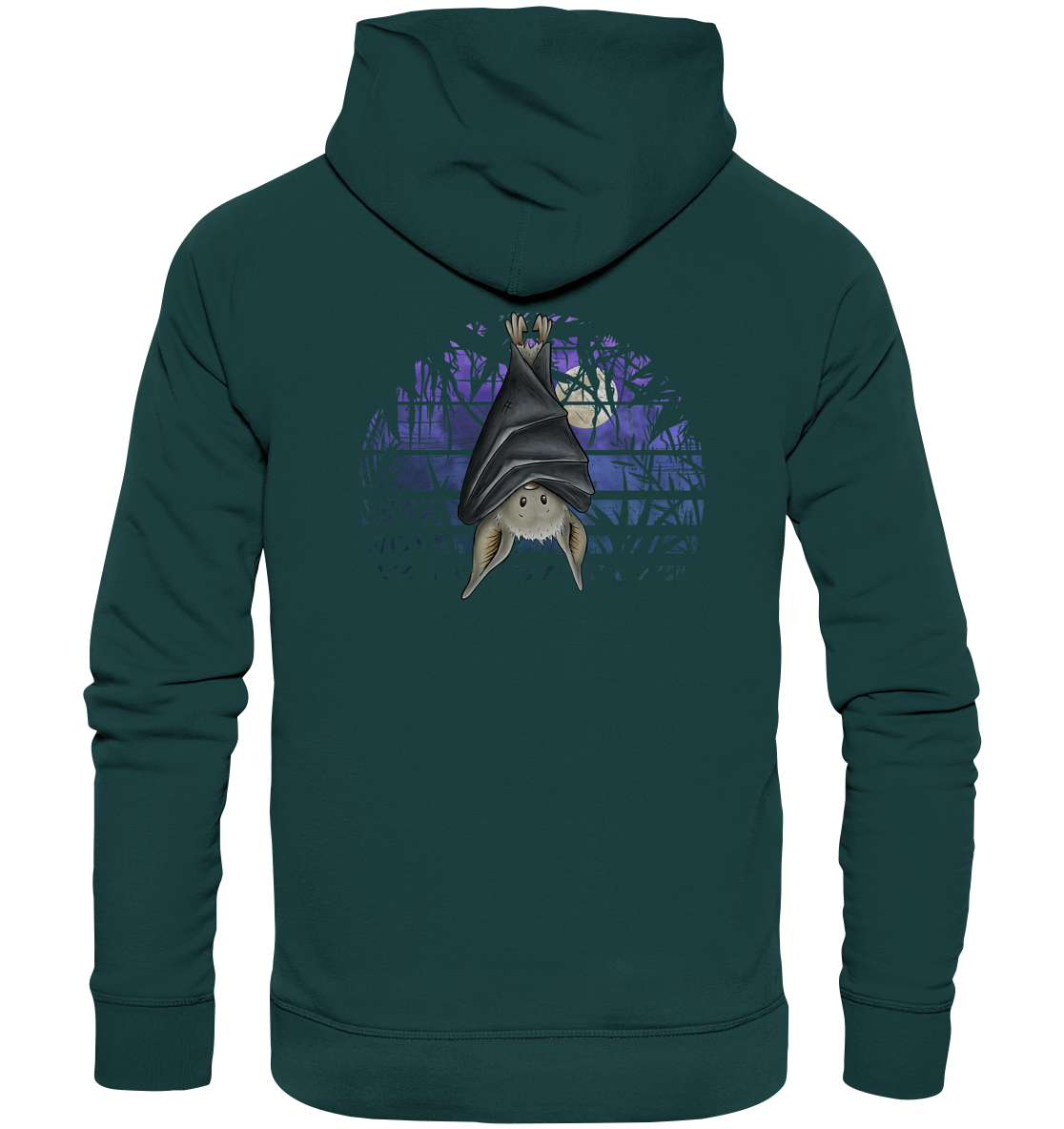 Fledermaus in blauer Nacht - Organic Hoodie