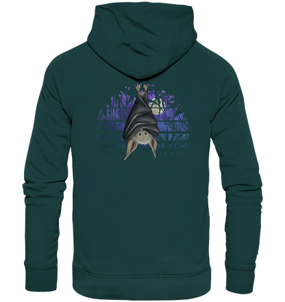 Fledermaus in blauer Nacht - Organic Hoodie