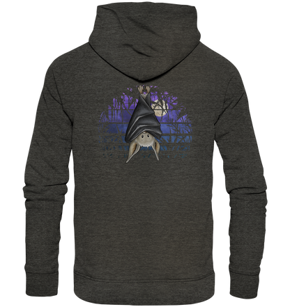 Fledermaus in blauer Nacht - Organic Hoodie