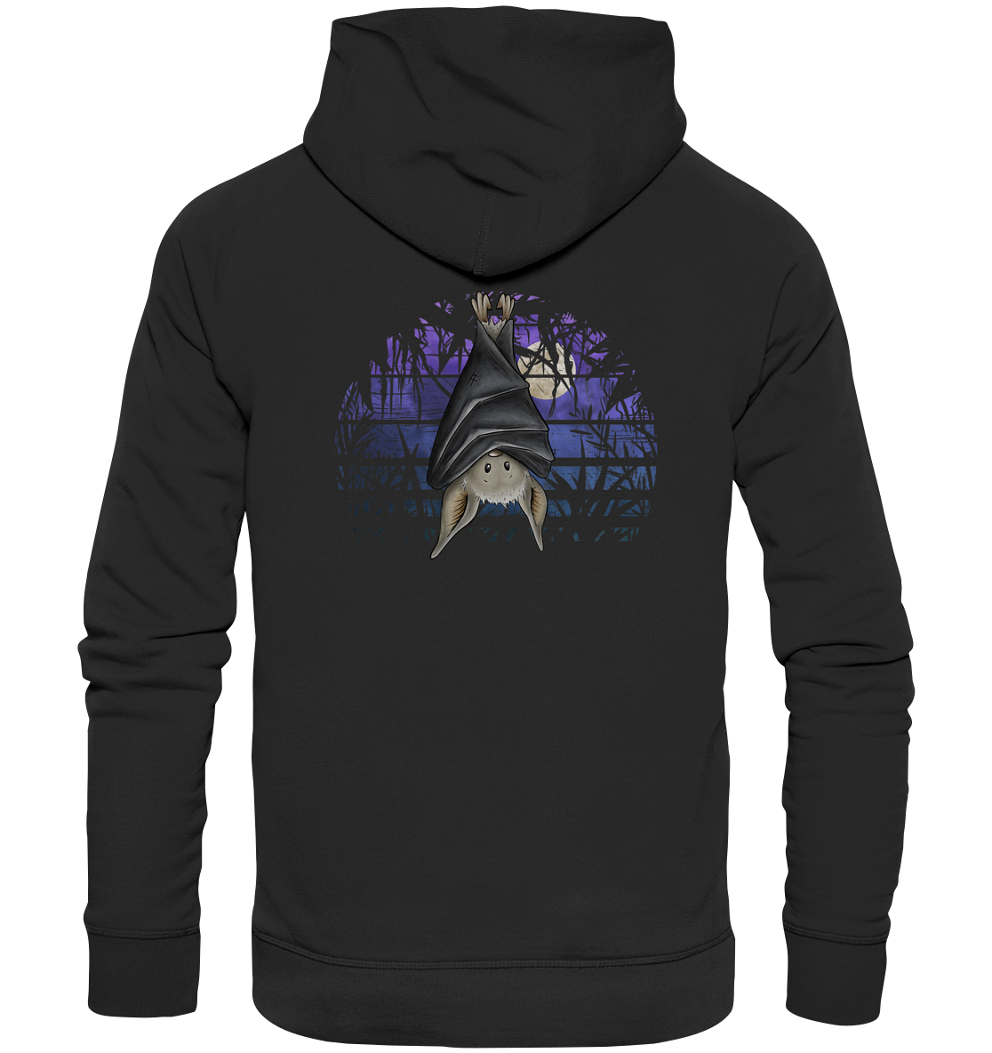 Fledermaus in blauer Nacht - Organic Hoodie