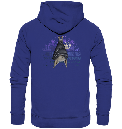 Fledermaus in blauer Nacht - Organic Hoodie