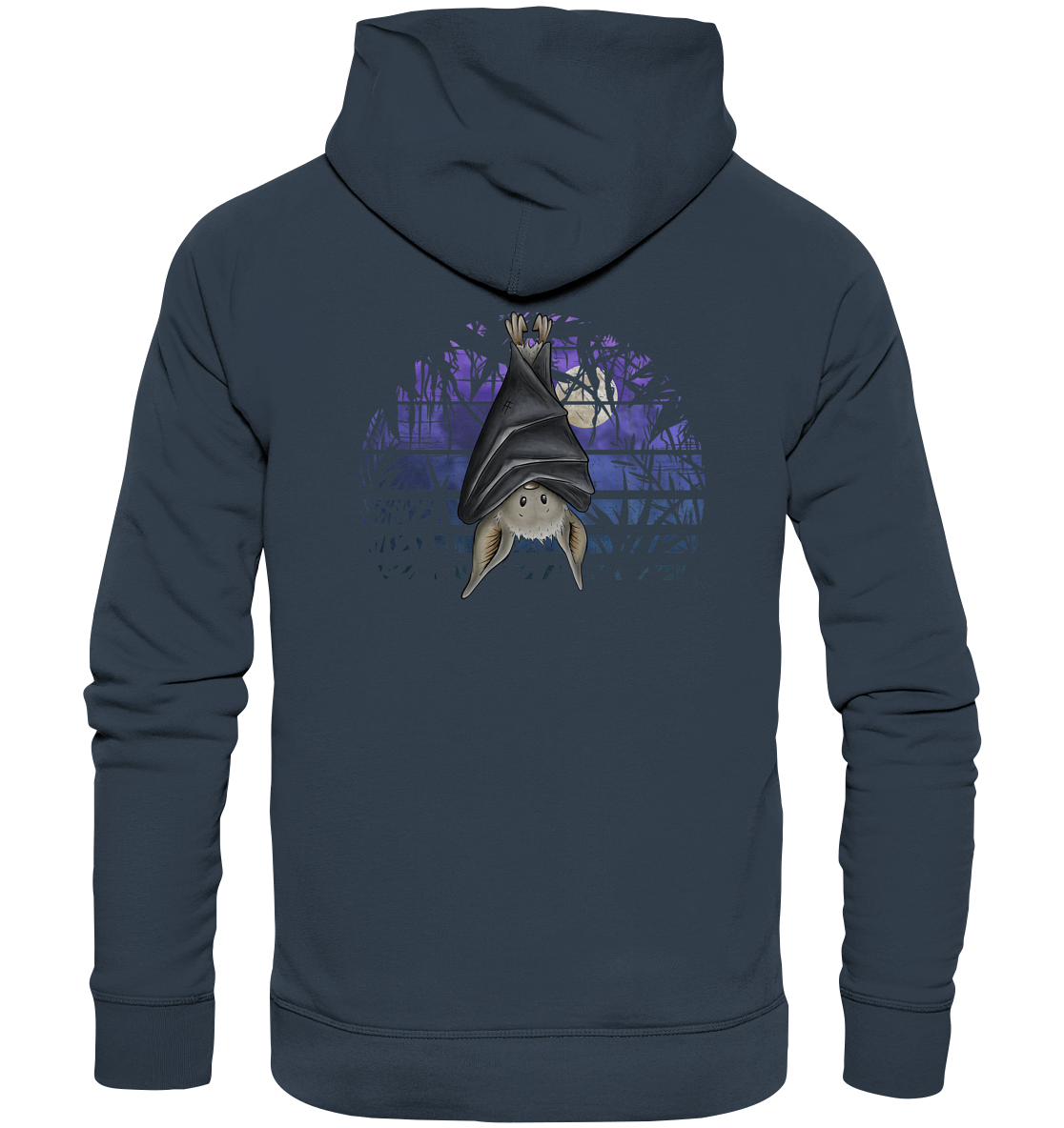 Fledermaus in blauer Nacht - Organic Hoodie