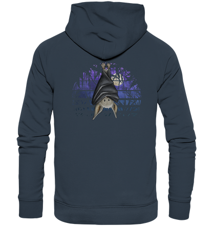 Fledermaus in blauer Nacht - Organic Hoodie