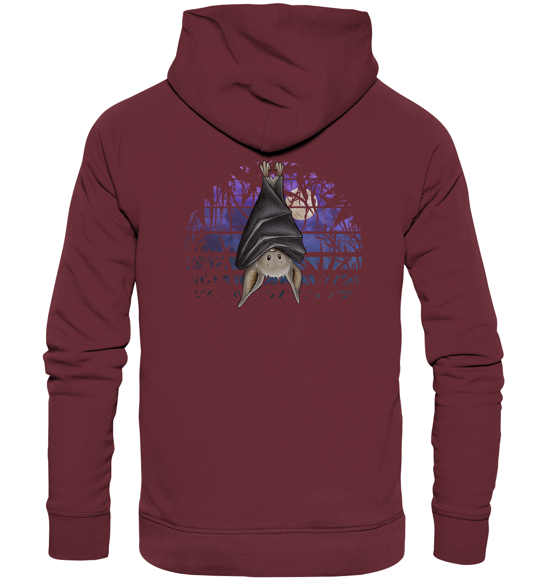 Fledermaus in blauer Nacht - Organic Hoodie