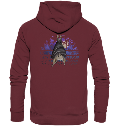 Fledermaus in blauer Nacht - Organic Hoodie