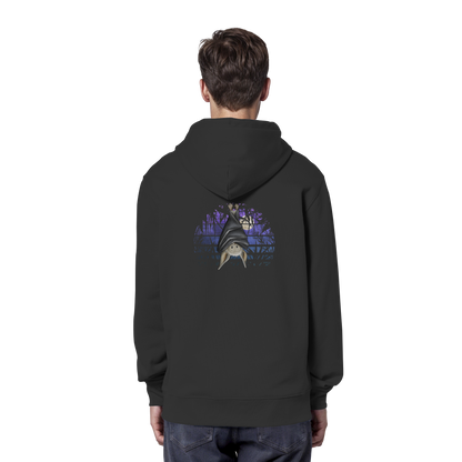 Fledermaus in blauer Nacht - Organic Hoodie