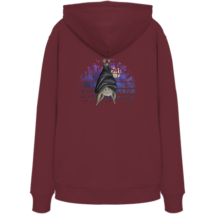 Fledermaus in blauer Nacht - Organic Hoodie