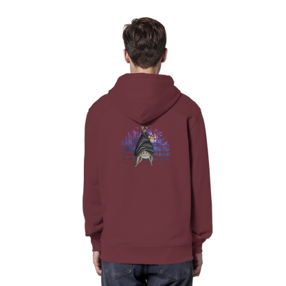 Fledermaus in blauer Nacht - Organic Hoodie