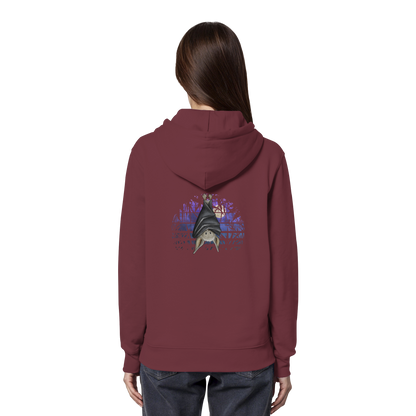 Fledermaus in blauer Nacht - Organic Hoodie